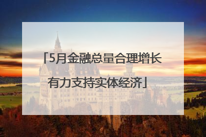 5月金融总量合理增长 有力支持实体经济